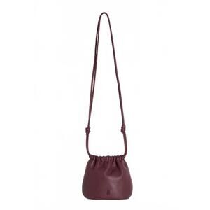 NEW INDI & COLD women's gathered leather bag in aubergine